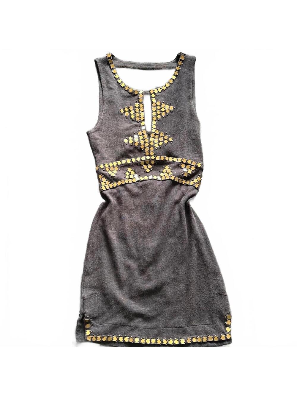 Free People Embellished Cut-Out Mini Dress - Boho / Festival Aesthetic